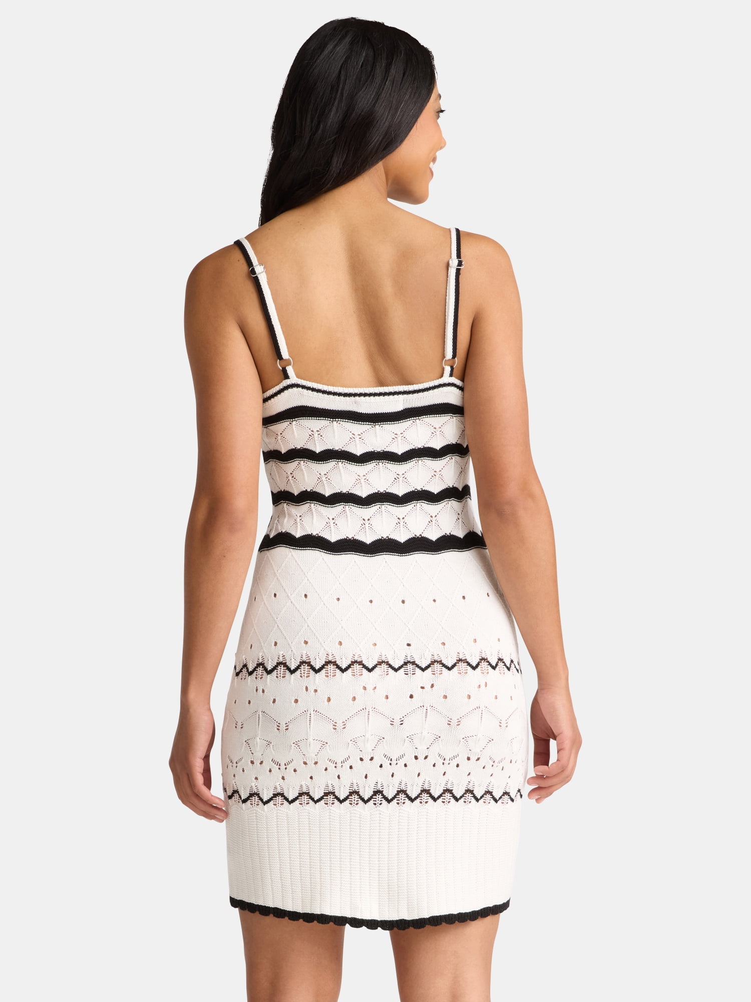 Madden NYC Women's Pointelle Knit Stripe Mini Dress, Sizes XXS-XXL