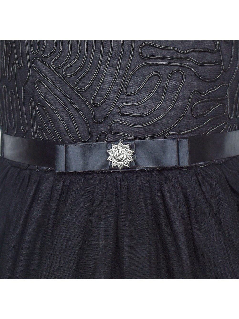 Flower Girl Dress Black Wedding Party Bridesmaid Dress 12 Years