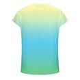 thumbnail image 5 of iHengLiXing Spring Plus Size Tops for Womens Dressy Casual Women's Casual Gradient Color Short Sleeved T-Shirt Tunic Blouse Tops Green L, 5 of 5