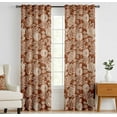 thumbnail image 1 of Vargottam 84 Inch Rod Pocket/Back Tab Cotton Curtains for Windows and Doors - Light Filtering Cotton - Light Filtering Drapes For Doors - Set of 2 Panels, 52"x84" - Fruits Pattern (Brown), 1 of 8