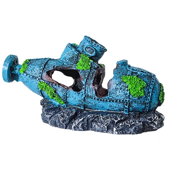 Aquariums Decorations Realistic Ship Landscaping Resin Wrecked Ship for Potted Plant Shrimp and Fish Shelter Cave House
