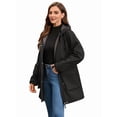 thumbnail image 6 of Women Waterproof Softshell Jackets Warm Fleece Lined Coats with Hood Long Rain Jacket Black M, 6 of 9