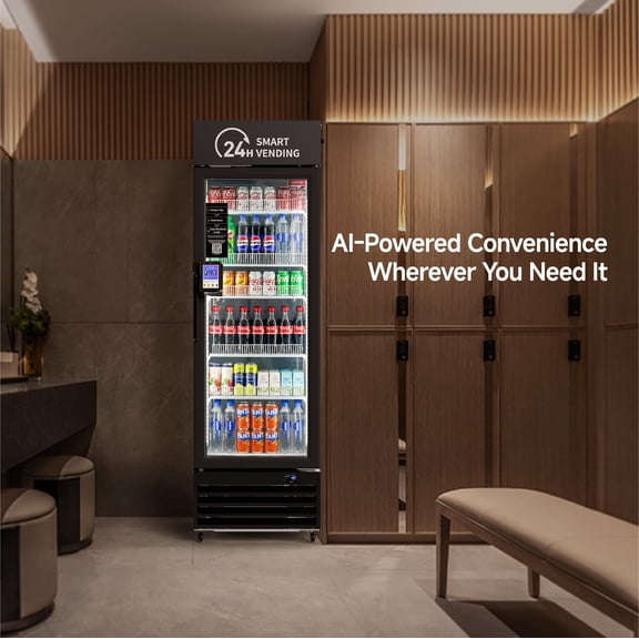 HAHA Vending Machine - 245-Capacity Commercial Refrigerated Unit for Offices/Schools/Gym