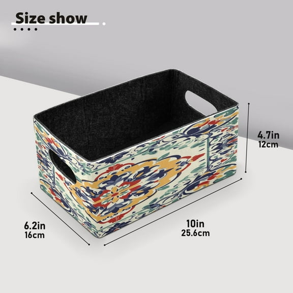 BZSMCE Shelf Baskets Design Light Art Regular Prinetd Pattern Storage Cube Bins 10.1*6.3*4.7in Set of 2