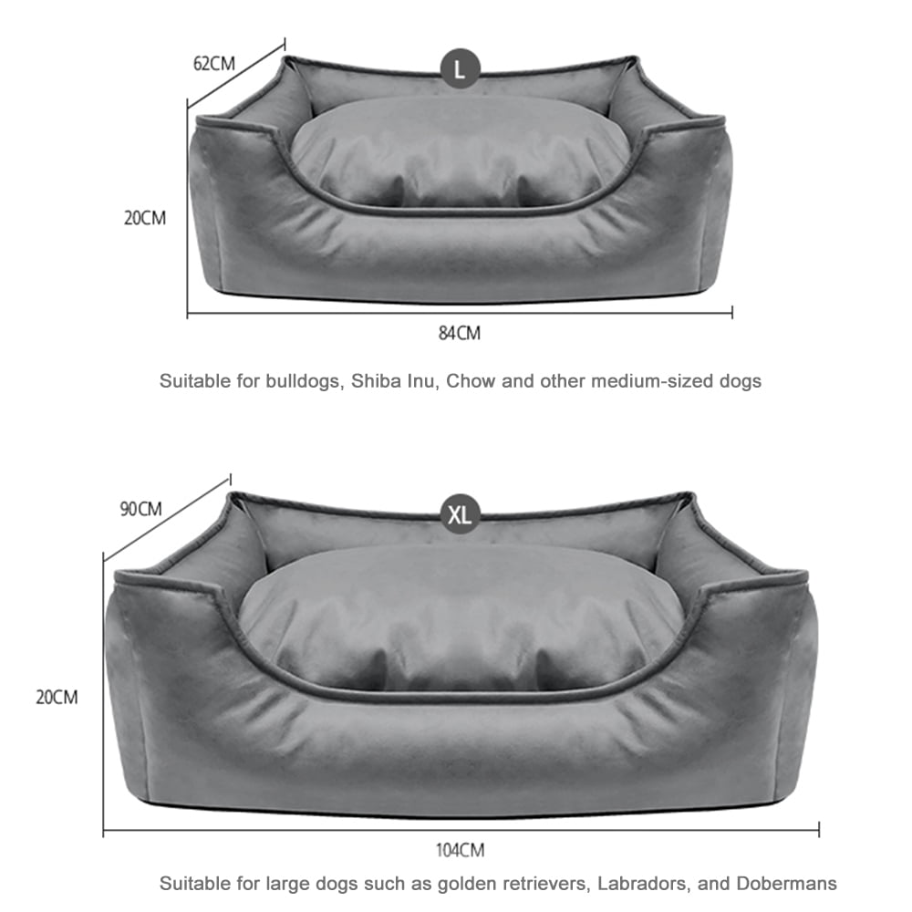 Sorven Dog kennel Imitation Leather Technology Waterproof Dog Bed Pet Sofa Cat Supplies Dog Bed Spring Summer Sponge Removable and Washable