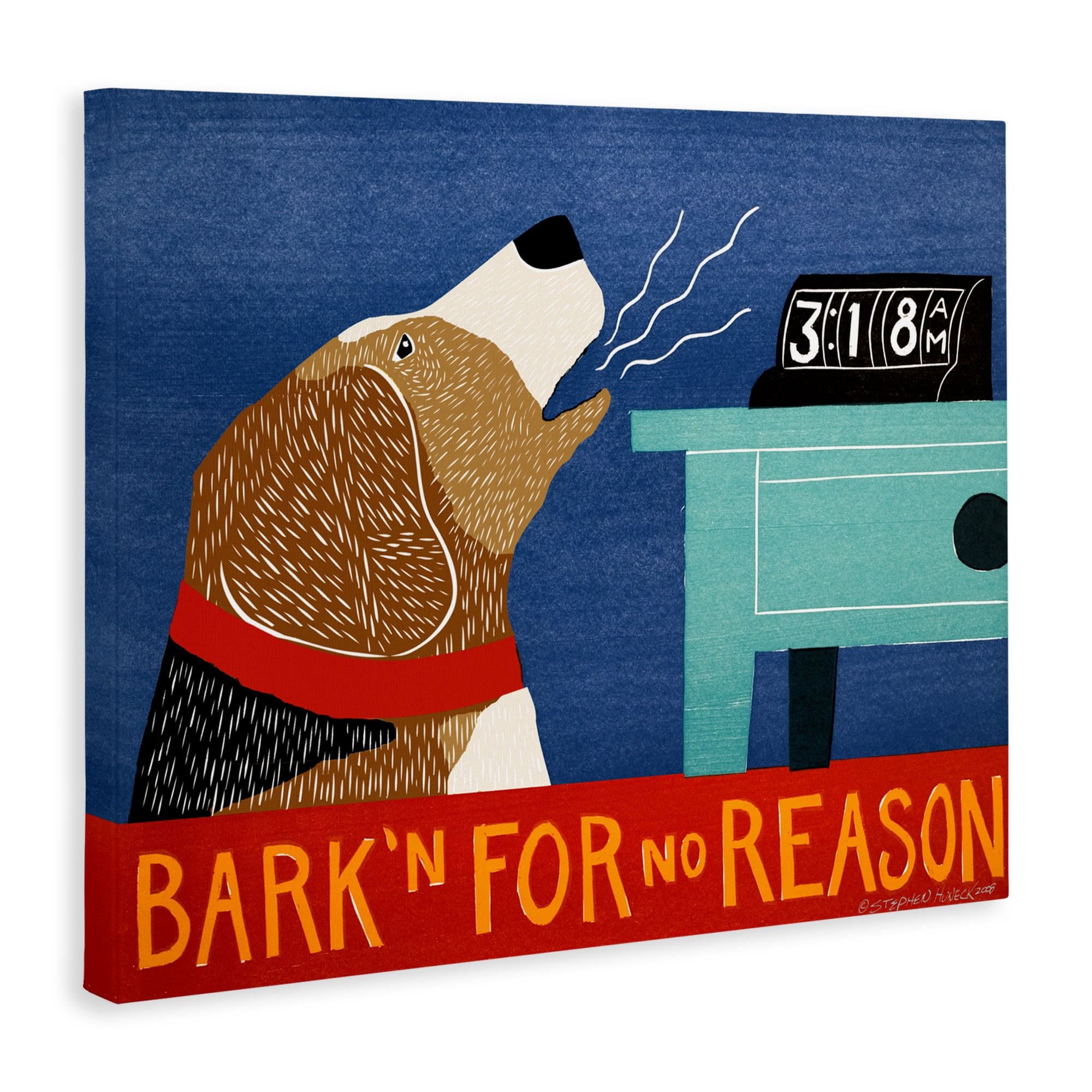 Bark'n For No Reason Canvas Wall Art, design by Stephen Huneck