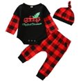 thumbnail image 1 of 3 uds recién nacido bebé niño niña Navidad trajes mi 1ª Navidad mameluco mono pantalones sombrero ropa Unisex Adepaton WMCH-495, 1 of 7