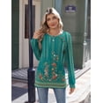 thumbnail image 4 of Zeagoo Womens Long Sleeve T-shirts Casual Fall Tunic Tops Work Fashion Cute Sweaters Button Design, 4 of 6