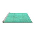 thumbnail image 2 of Ahgly Company Machine Washable Indoor Rectangle Abstract Turquoise Blue Contemporary Area Rugs, 3' x 5', 2 of 4