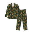 thumbnail image 1 of Fotbe Mask Tropical Flower Pijama de Hombre con Estampado de Manga Larga, Conjunto de 2 Piezas, Ropa de Dormir Suave y Cómoda con Bolsillos-XX-Large, 1 of 7
