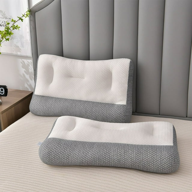 Almohada Ergonómica Ajustable para Dormir Boca arriba o Boca Abajo - Soporte Firme de Calidad Hotelera con Relleno de Fibra Natural Reciclada - Color Blanco
