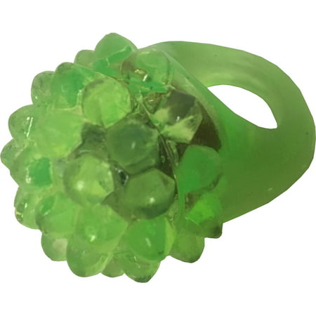 Green Flashing LED Light Up Costume Accessory Bumpy Gel Ring