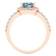 thumbnail image 4 of 2.78ct oval cut blue moissanite 18k rose gold halo Bridal Wedding Engagement Promise Anniversary Ring for Women size 11, 4 of 7