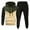 Army Green, variant on Wutalume Men's Fall and Winter Hooded Sports Set, Fleece-Lined Warm and Cozy Athletic Outfit with Pullover Hoodie and Jogger Pants,for Outdoor Activities and Gym Training,Army Green L