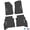 Black w/ Silver Insert, variant on Flextread Floor Mats for 20-24 Jeep Gladiator - Mopar Licensed Factory Fit - Black w/ Silver Jeep Insert - 100% Made in USA