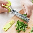 thumbnail image 3 of Stainless Steel Heavy Duty Durable Culinary Cutter Herb Scissor With Clean Brush (Blue), 3 of 10