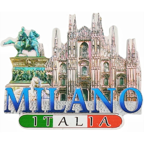 Milan Italy 3D Fridge Magnet Souvenir Gift,Resin Handmade Milano Refrigerator Magnet Home Decoration Collection