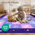 thumbnail image 4 of ODIKA 6'x9' Washable Area Rug Non-Slip, Easy Care, Sparkle Purple Stars Unicorn Checkered Grid Gradient Playroom for Family Room, Living Room, Master Bedroom, 4 of 7