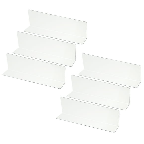 Uxcell 6 Pack Divisores de Estante para Organización de Closet, 7.9x1.18x2.4" Separador de Armarios de Acrílico para Estantes de Cocina, Bloqueador Bajo la Cama para Dormitorio, Cocina, Oficina, Claro