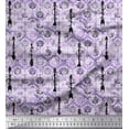 thumbnail image 1 of Soimoi Silk Fabric Arrow & Ogee Damask Printed Fabric 1 Yard 42 Inch Wide, 1 of 1