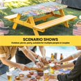 thumbnail image 6 of Easter Table Cloths for 4 Foot Rectangle Tables, Spring Eggs Rabbit Ear Flowers Wooden Grain Patio Waterproof Elastic Fitted Tablecloths, Washable Rectangular Table Cover for Camping, 6 of 8
