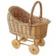 thumbnail image 1 of Cesta de flores con forma de cochecito de ratán tejido con asa, cesta decorativa for dulces, 1 of 7