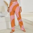 thumbnail image 3 of Abstract Wavy Pink Orange Lines Winter Female Pants Flannel High Waist Women Pants Lady Warm Straight Leg Plush Trousers, 3 of 7