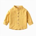 thumbnail image 5 of 2-3T Toddler Kids Boys Long Sleeve Solod Dress Shirt Gentleman School Uniform Tops Fashion Fall Winter Clothes12 Months 2T 3T 4T 5T 6T 7T 8T Little Kids, 5 of 9