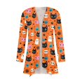 thumbnail image 4 of IYYVV Halloween Cardigan Pumpkin Goast Witch Halloween Sweaters for Women Long Sleeve Oversized Cardigan 2026 Saffron S, 4 of 6