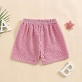 thumbnail image 7 of EHRWE Toddler Girls Shorts Baby Casual Summer Gingham Plaid Seersucker Elastic Waist Ruffle Hem Shorts Bottoms Trousers For 3-4 Years, 7 of 7