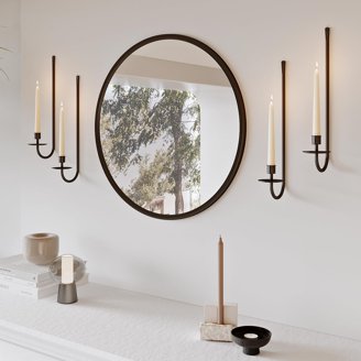 Hosley Set Of 2 Iron Leaf Wall Sconce With Tealights 18 Inches High Large Scale Wall Decor Ideal Gift Home Spa Party Wedding Led Tealight Candle Garden O3