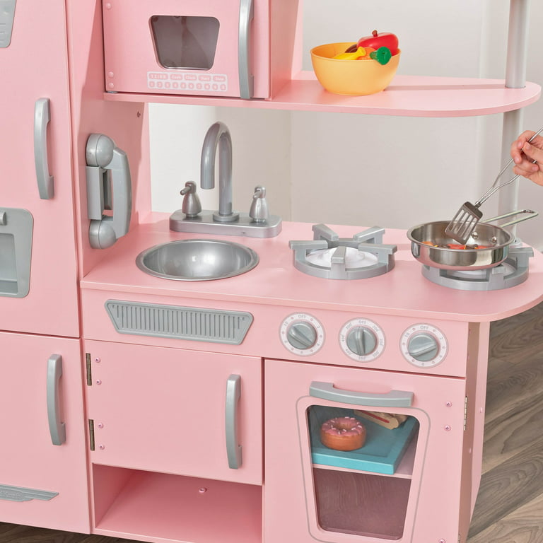 Kidkraft Vintage Wooden Play Kitchen Pink, Kidkraft Wooden Kitchen Pink