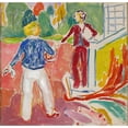 thumbnail image 3 of Edvard Munch 21x20 Black Modern Framed Museum Art Print Titled - Two Women by the Veranda Steps (1942), 3 of 5