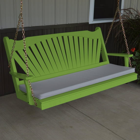 A & L Furniture Yellow Pine Fanback Porch Swing