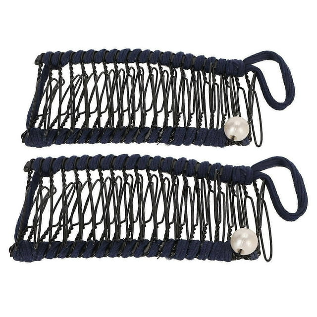 2pcs Banana Hair Clips Fashionable Stretchy Vintage Clincher Comb Tool for Women