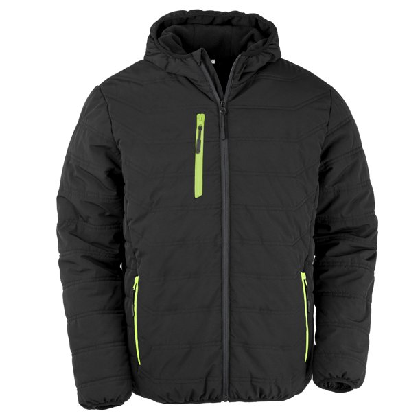 Result Genuine Recycled - Chaqueta Compass Invierno para Hombre (Negro, Amarillo Lima) Result Genuine Recycled UTBC4959_blacklimegreen