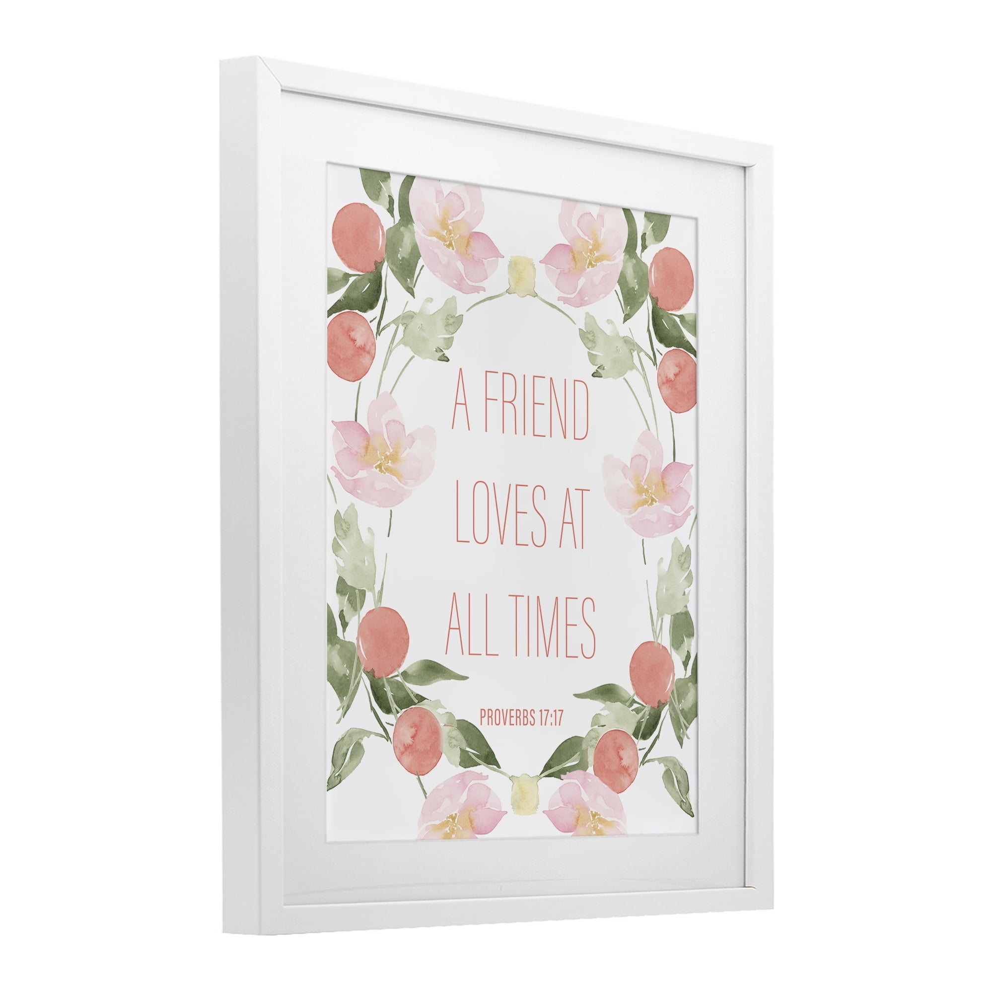 Stupell Industries A Friend Loves At All Times White Framed Print Under Glass, design by Lucille Price