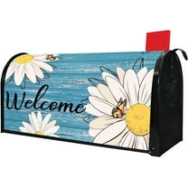 Daisy Mailbox Covers Magnetic Standard Size 21" X 18" Spring Summer Floral Welcome Mailbox Wraps Post Letter Box Cover for Garden Yard Home Decor Outdoor Decorations