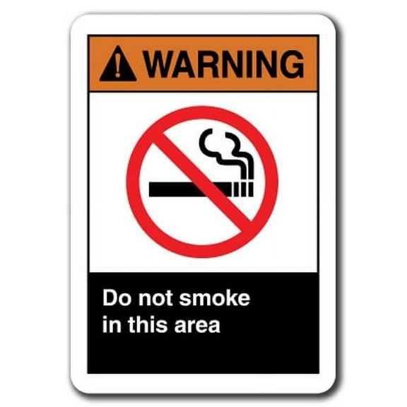 Warning Sign - Do Not Smoke In This Area 7"x10" Plastic Safety Sign ansi osha