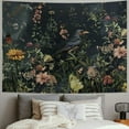 thumbnail image 2 of Creowell  Jungle Garden Flowers Birds Tapestry, Dark Natural Plant Floral Tapestry Tropical Botanical Aesthetic Wall Hanging for Bedroom Living Room College Dorm Home Office Poster  40x30inch, 2 of 6