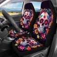 thumbnail image 3 of Pzuqiu Sugar Skull Car Decor Accessories 3 Pieces Car Seat Covers Fashion Breathable Suitable for Trucks Cars, 3 of 10