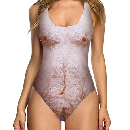 Xiangyun Bikini Sets for Women Swimsuits for Women 2025 One Piece Swimsuit Women s Swimsuit with Chest without Bracket Imitation Skin Chest Hair One Piece Thong Swimsuit Women Khaki L