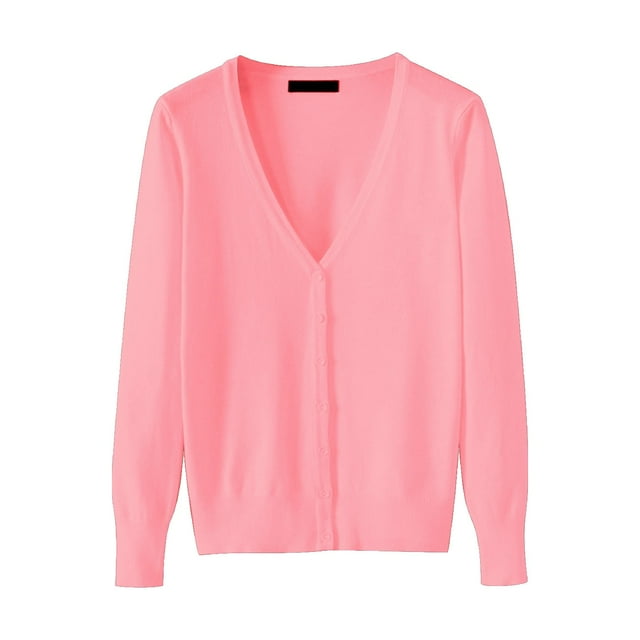Women's Lightweight V Neck Cardigan Sweater (Available In Plus Size)