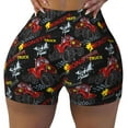 thumbnail image 2 of Balery Monster Truck Pantalones cortos de entrenamiento estampados para mujer, sin costuras, ajustados, para gimnasio, yoga, correr, deportes, ejercicio activo, fitness.-X-Large, 2 of 8