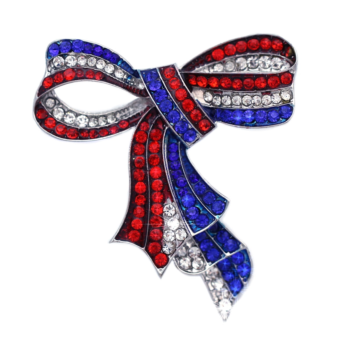 cocojewelry American Flag 4th of July Red Blue White Bow Ribbon