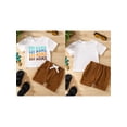 thumbnail image 2 of vera natura Boys Summer 2PCS Shorts Sets Short Sleeve Letter Print Tops and Drawstring Shorts Sets, 2 of 8