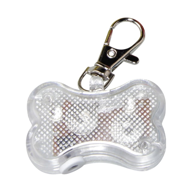 Pet LED Luminous Pendant, Alloy & Plastic, Bone Shape, 3 Flashing Modes, Back Tag for Name/Contact, Anti-Lost, for Dogs & Cats, 5x3.3cm