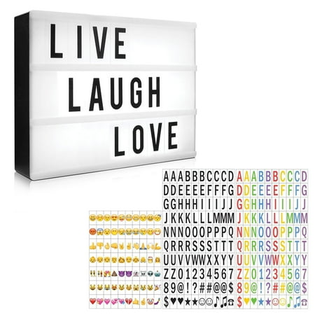 Decorative Symbols Eutuxia Cinematic Light Box Set with 330 Decorative Letters, Numbers, and Symbols – LED Light Box, Room Decor Sign, Marquee Light Up Sign - Personalized A4 White LED Letter Box with Light Up Letters ()