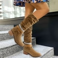 thumbnail image 2 of Dsscvnef Bottes Mi-Mollet pour Femmes en Daim avec Strass, Mode Décontractée, Élégantes et Confortables, Bottines pour Dames, 2 of 9