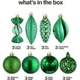 thumbnail image 7 of Green Christmas Ball Ornaments for Christmas Decorations - 24 Pieces Xmas Tree Shatterproof Ornaments with Hanging Loop for Holiday and Party Decoration (Combo of 8 Ball and Shaped Styles), 7 of 7